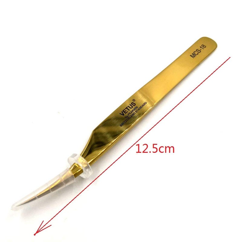 Vetus MCS Makeups Tweezers for Beauty Eyelashes Grip Picking Selection Works (MCS-18) - Image 2